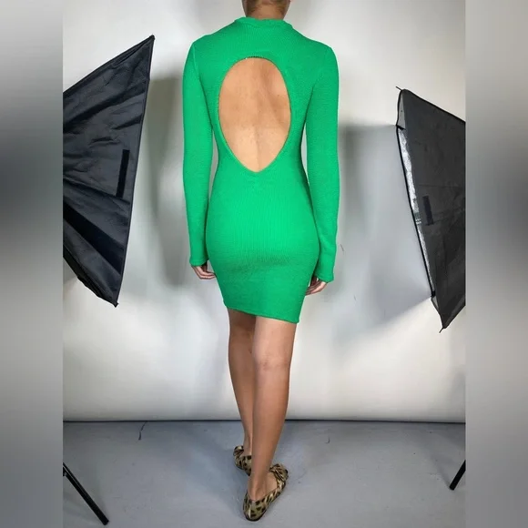 Elegant Green Open-Back Dress Hunza G - threedaughtersproperties.com